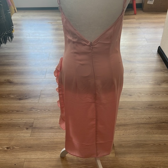 MORE TO COME Natasha Ruffle Midi Dress in Pink - Picture 10 of 11
